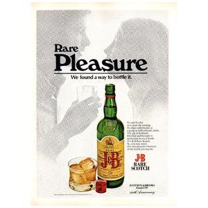 1974 J&B Scotch Rare Pleasure We Found A Way To Bottle It Vintage Print Ad